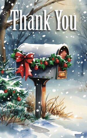 #2501PC - Mailbox with Holly Retriever “Thank You” Postcard