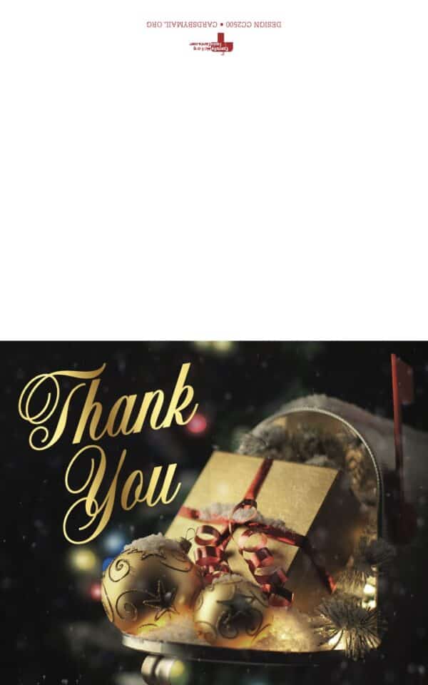 #CC2500 - Gold Balls "Thank You" Greeting Card