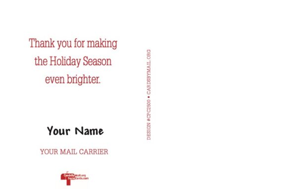 #CPC2500 - Red Mailbox “Thank You” Postcard - Image 2