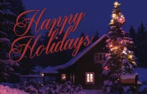 #CPC2501 - Christmas at Night “Happy Holidays” Postcard