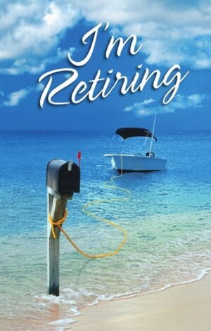 #RET26 - Boat Tied to Mailbox “I'm Retiring” Postcard